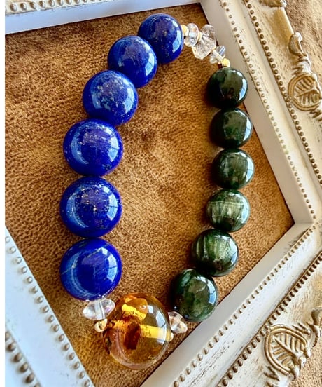 High Quality Lapis Lazuli × Seraphinite × Amber 〔限定数本〕