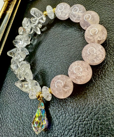 Crackle Rosequartz × High Quality Crystal（限定1本）