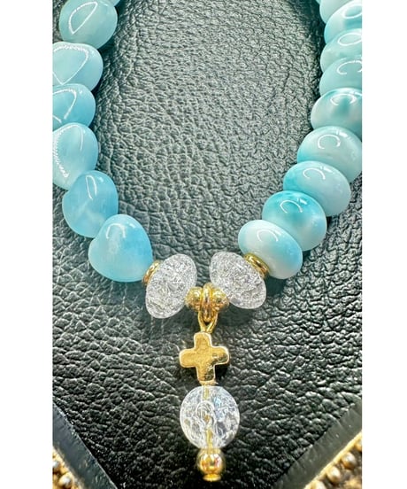 Ice Larimar heart × Larimar (限定１本)