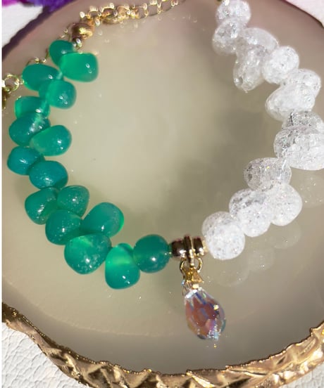 Green onyx×crystal