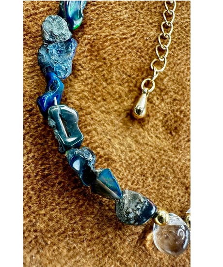 Raw Blue Opal × Herkimer Diamond