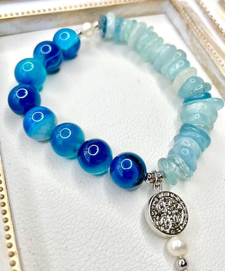 Aquamarine × Blue Stripe Agate