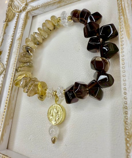 Golden Rutile Quartz × Smoky Quartz (限定数本）