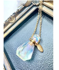 Aura Quartz Crystal Bottle Pendant Necklace