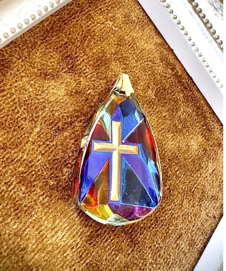 vintage glass cross