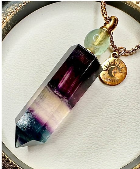 Fluorite Point Bottle Necklace Pendant
