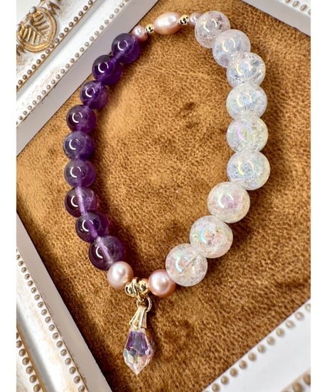 Amethyst × Rainbow Crackle Quartz