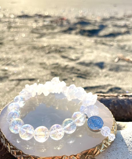 Rainbow Crackle Quartz ×Crystal ベネディクトメダイ