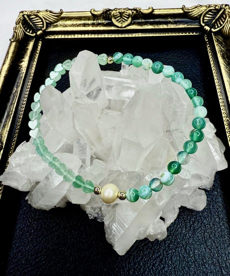 Heart Green Aventurine × Green Stripe agate