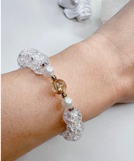 High Quality Golden Rutile Quartz × Crackle Quartz