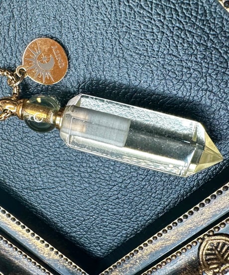 Yellow Quarts  Point Bottle Necklace Pendant