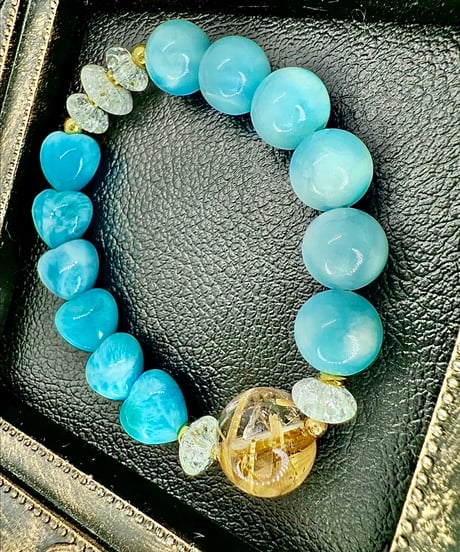 High Quality Golden Rutile Quartz ×Larimar