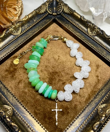 Green aventurine×Crystal bracelet