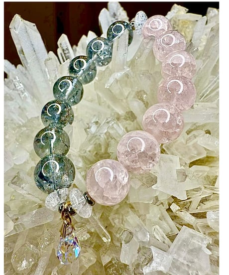 Silver Flash Crystal × Crackle Rosequartz