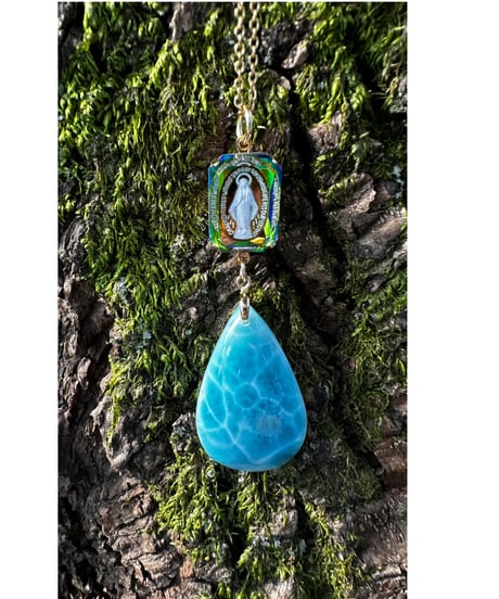 vintage glass × High Quality Larimar （限定１本）