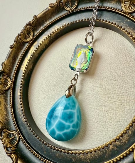 High Quality Larimar × vintage glass（限定１本）