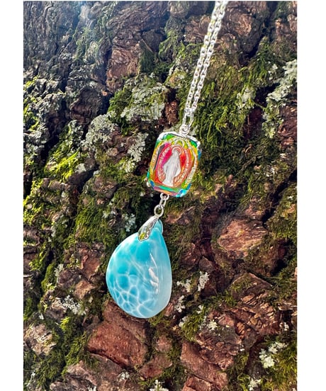 vintage glass × High Quality Larimar （限定１本）