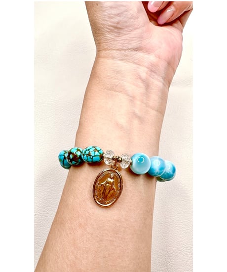 High Quality Larimar × High Quality Kingman Turquoise （one of a kind）