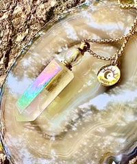Aura Crystal Point Bottle Necklace Pendant