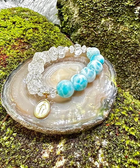 High Quality Larimar × High Quality Crackle Quartz