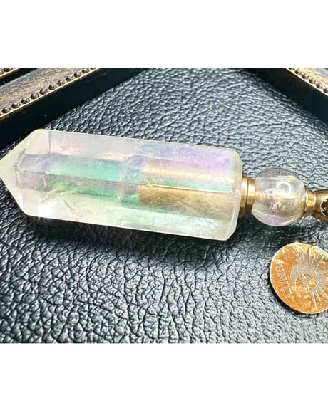Aura Crystal Point Bottle Necklace Pendant