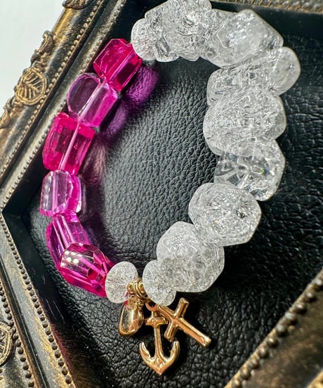 Pink Sapphire × High Quality Crackle Quartz （限定１本）
