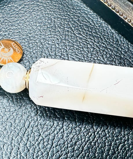 White Crystal Point Bottle Necklace Pendant