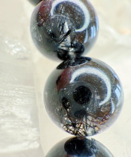 High Quality Black Rutile Quartz × High Quality Larimar (限定１本)