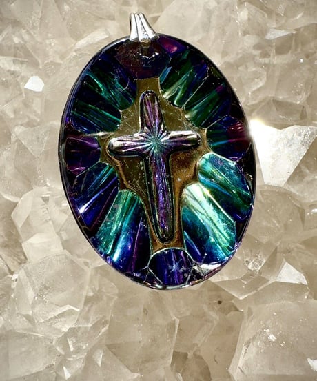 vintage glass cross