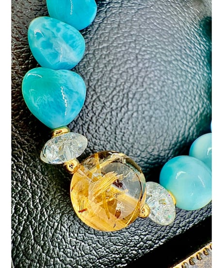 High Quality Golden Rutile Quartz ×Larimar