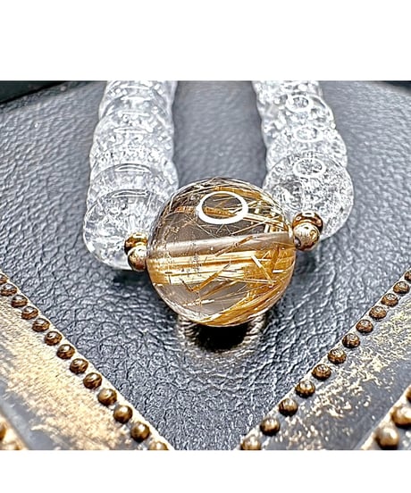 High Quality Golden Rutile Quartz × Crackle Quartz