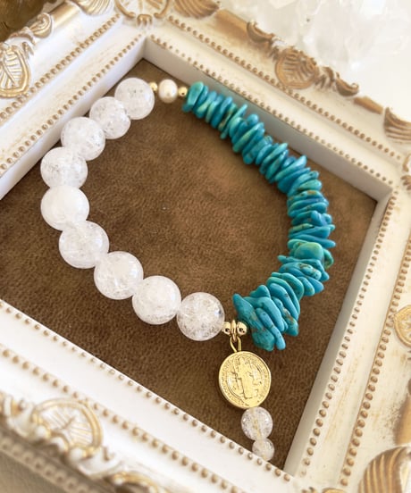 High Quality Turquoise× Crackle Quartz