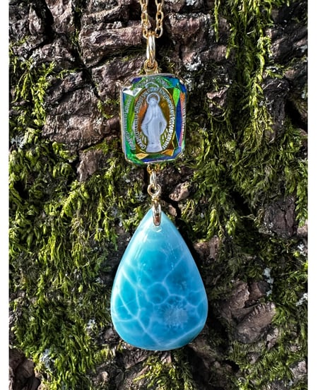vintage glass × High Quality Larimar （限定１本）