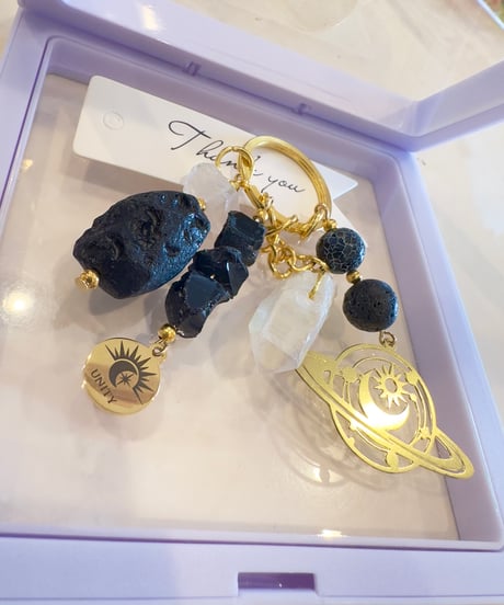 隕石×溶岩石×水晶 UNITYオリジナルキーホルダー