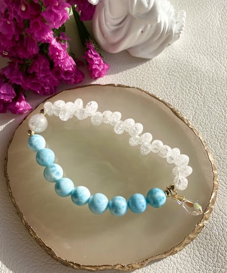 high quality Larimar × Crackle Quartz