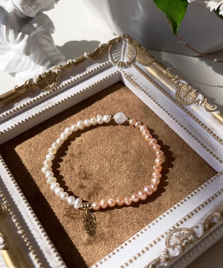 freshwater pearl　2way  （peach×white）