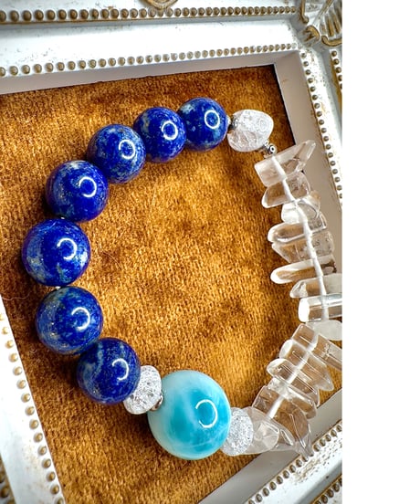 high quality Larimar × high quality Quartz × lapis lazuli
