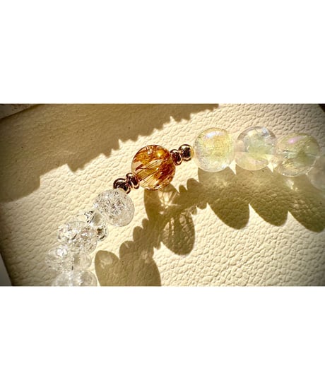 Crackle Quartz × High Quality Golden Rutile × Rainbow Crackle Quartz