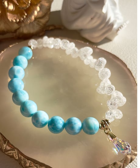 High Quality Larimar  ×  Crackle Quartz
