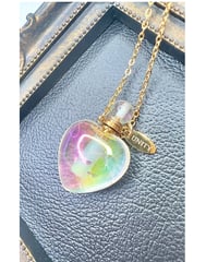 Aura Quartz Crystal Bottle Pendant Necklace