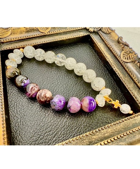 Charoite × Crackle Quartz
