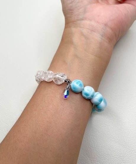 High Quality  Larimar × Crackle Quartz