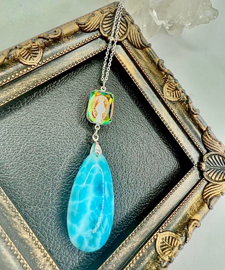 vintage glass × High Quality Larimar （限定１本）