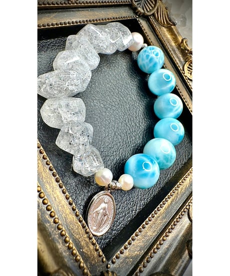 High Quality Larimar × High Quality Crackle Quartz