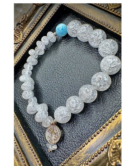 Crackle Quartz × high quality Larimar × Crackle Quartz