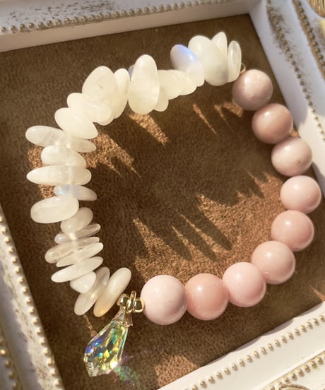 pink opal×rainbow moonstone