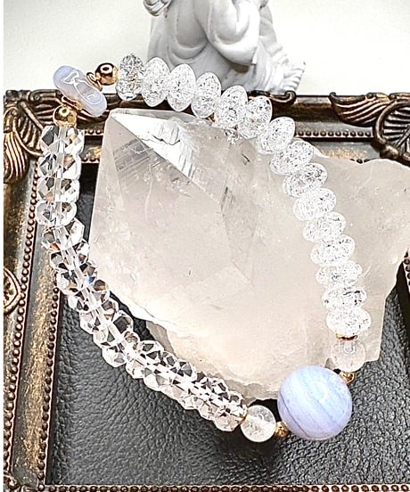 Blue Lace Agate ×  Crackle Quartz × Clear Quartz