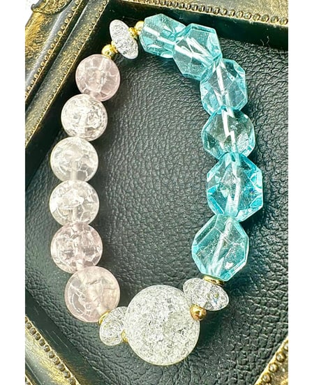Blue Topaz × Crackle Rosequartz（限定1本）