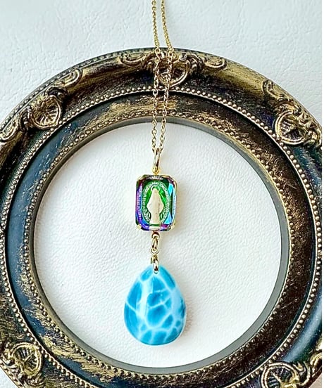 High Quality Larimar × vintage glass（限定１本）