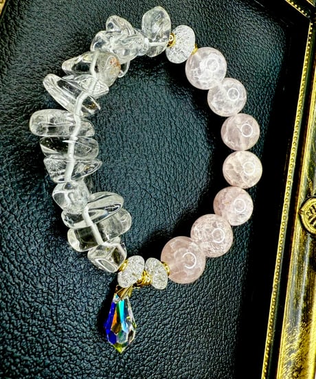 Crackle Rosequartz × High Quality Crystal（限定1本）